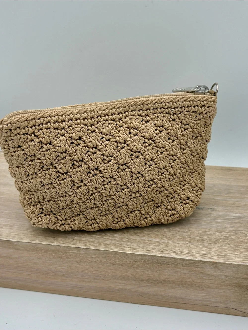 The Sak Woven Zip Small Bag in Beige